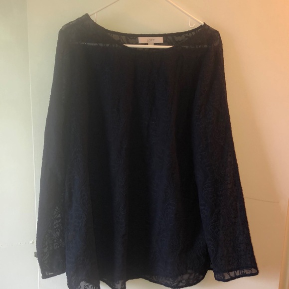 LOFT Tops - Navy blue lace long sleeve LOFT Tops - Navy blue lace long sleeve